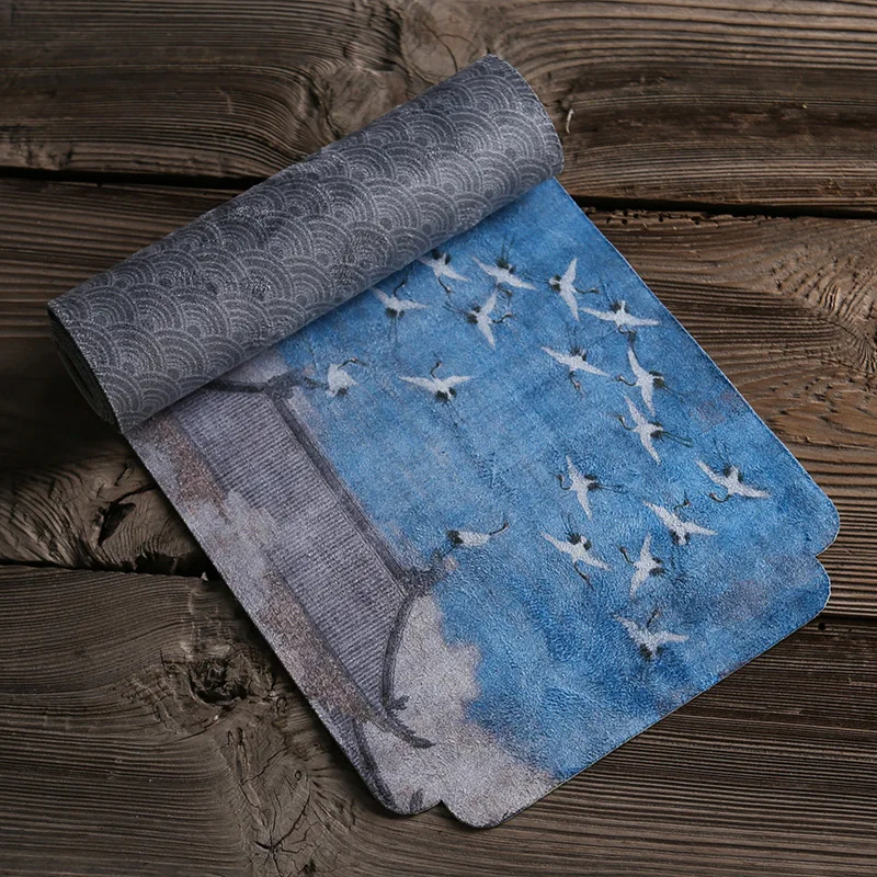 

Chamois Colour Printing Tea Towel Household Zen Tea Table Tea Cloth High Grade Water Absorbent Tea Napkin Tea Accessories ZH569