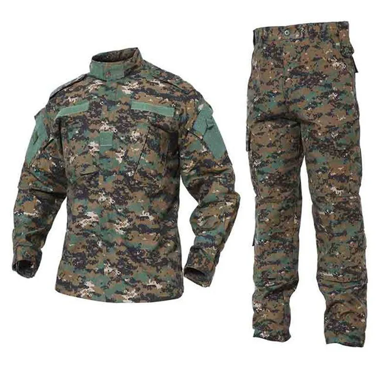 

Camisa + Calça Camuflada Militar, Uniforme De Combate Estilo Exército, Roupa Masculina De Camuflagem Para Airsoft Hunt