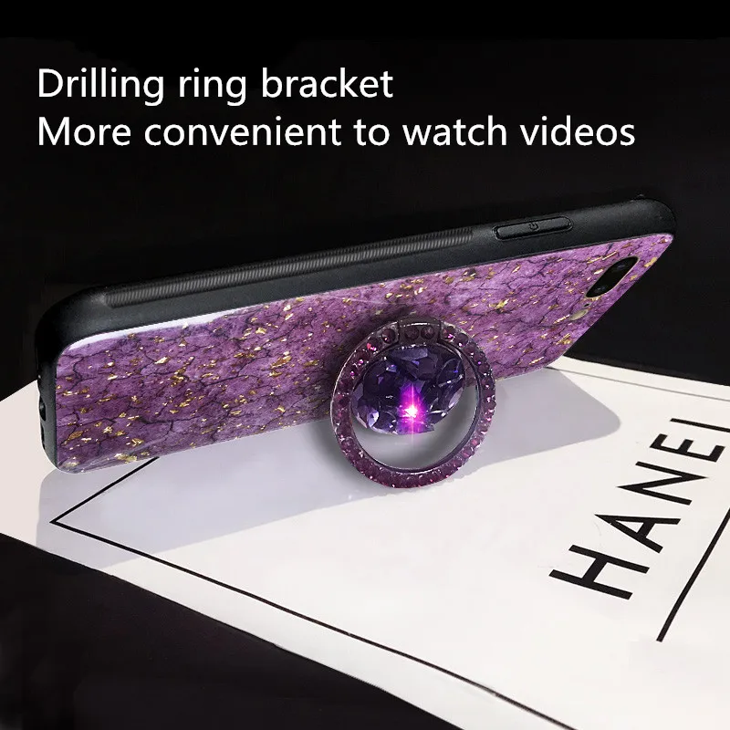 Роскошный натуральный мех чехол держатель для samsung Galaxy S8 S9 Plus драгоценный камень