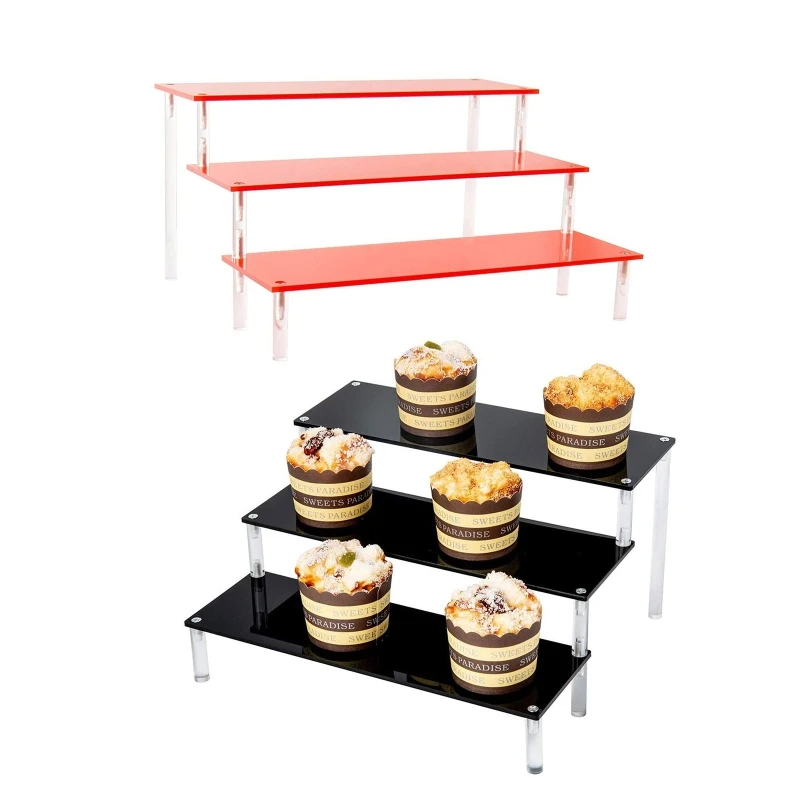 

3 Tier Acrylic Display Stand Collection Organizer Shelf Cupcake Desserts Holder Organizer Cosmetic Items Display Risers