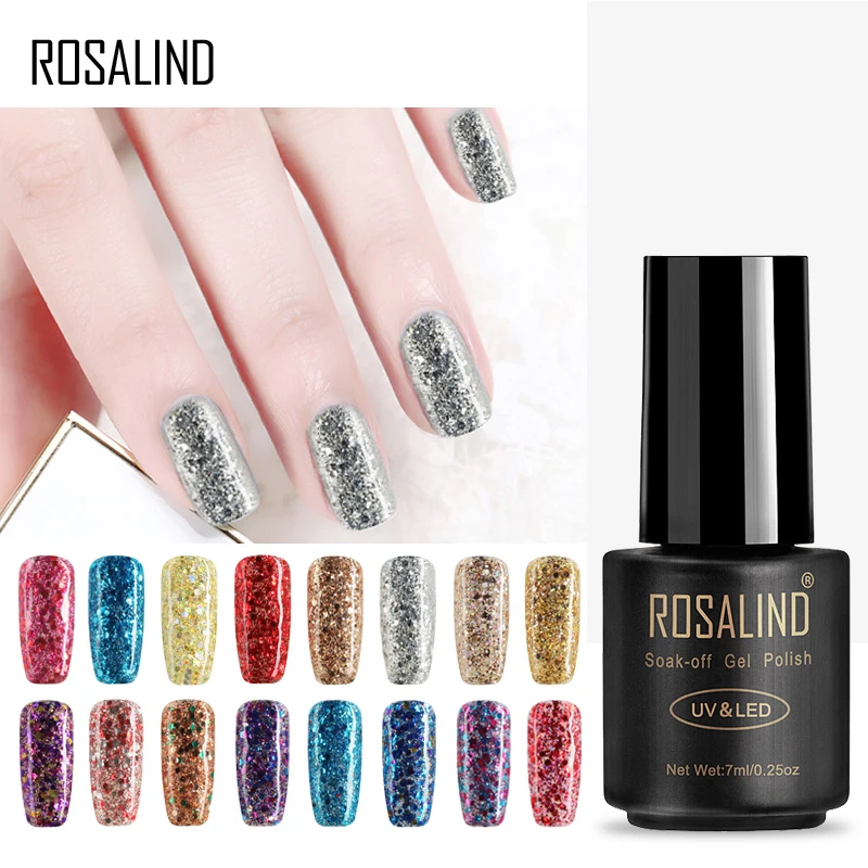 ROSALIND праймер гель Лак Серебряный замочить от УФ светодиодный Гель-лак для ногтей