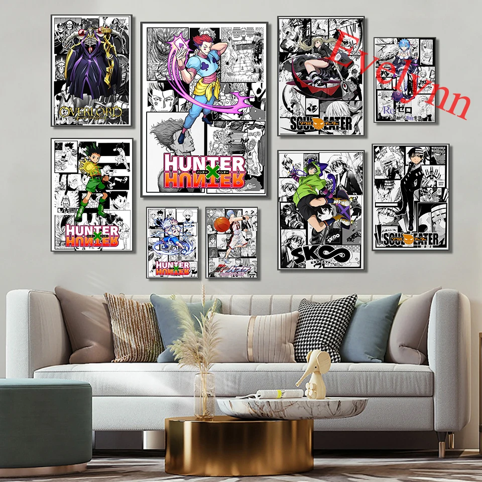 

Japanese Anime Poster Kuroko'S Basketball Sk8 Infinity Re-Zero Hunter X Hunter Soul Eater Overload Home Decor Canva Wall Print