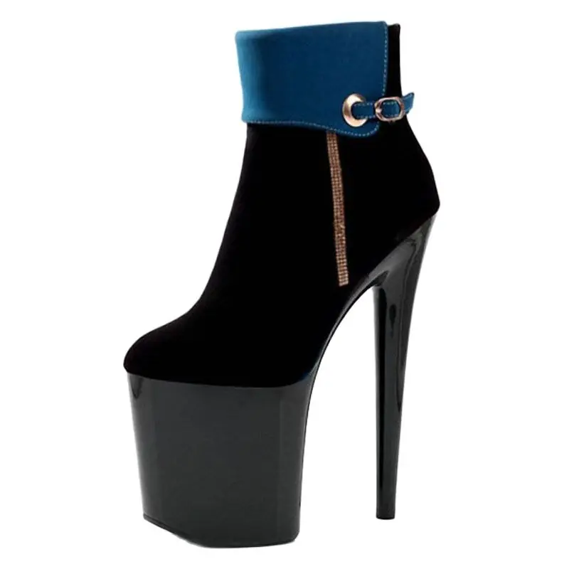 Женские ботильоны на очень высоком каблуке 20 см с боковой молнией | Обувь