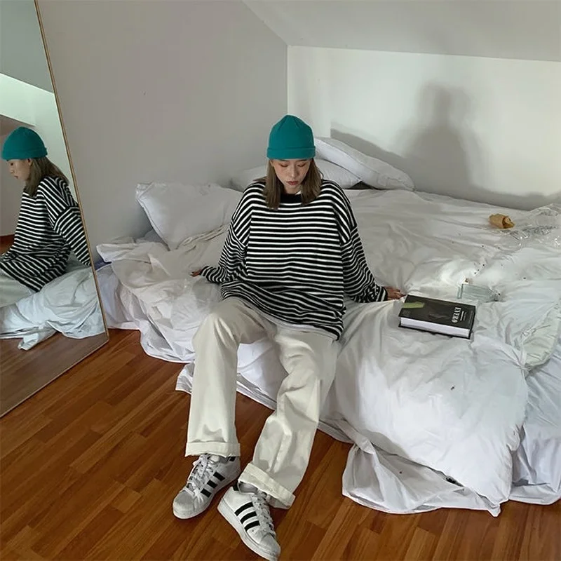 

Korean Style Wide Leg Pant Spring Fsahion White Trousers Women High Waist Streetwear Loose Casual Women Clothing