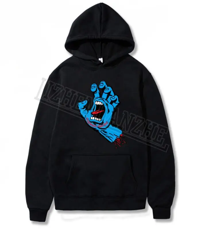 Синяя толстовка с изображением зомби топы хлопок большая скидка новое