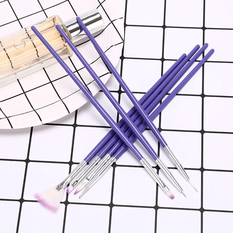 7 шт. дизайн ногтей ручка с кисточкой Раскрашивание веер для рисования полировка