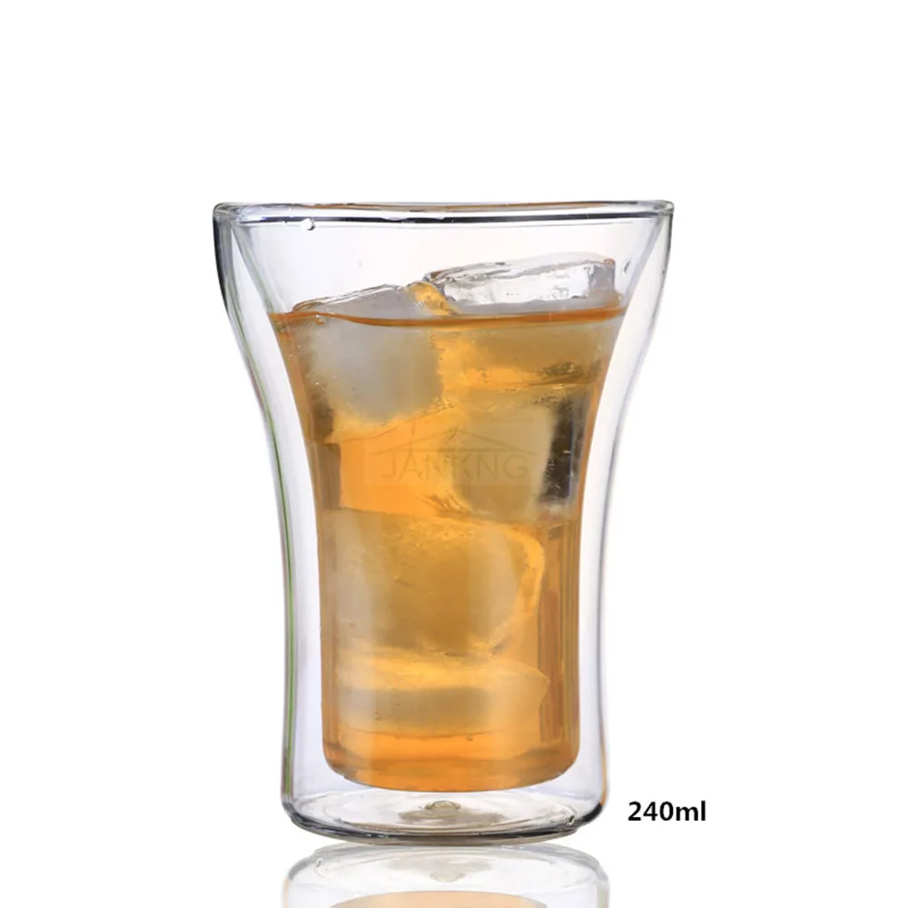 1 шт. 80 мл двойные стеклянные прозрачные термостойкие мини чашки для чая и