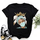 Летняя укороченная забавная футболка для девушек в стиле 90-х Ullzang Harajuku Ture, медсестра, королева, Прямая поставка, женские футболки с принтом медсестры и героя