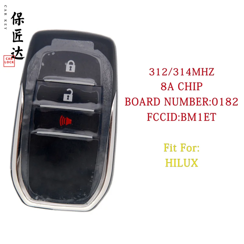 Автомобильный ключ BaoJiangDd подходит для Toyota HILUX Fortuner Smart key интеллектуальный