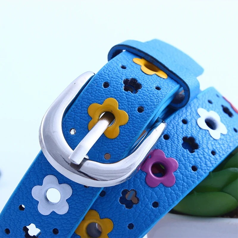 Кожаный ремень для девочек детский из искусственной кожи с отверстиями в виде