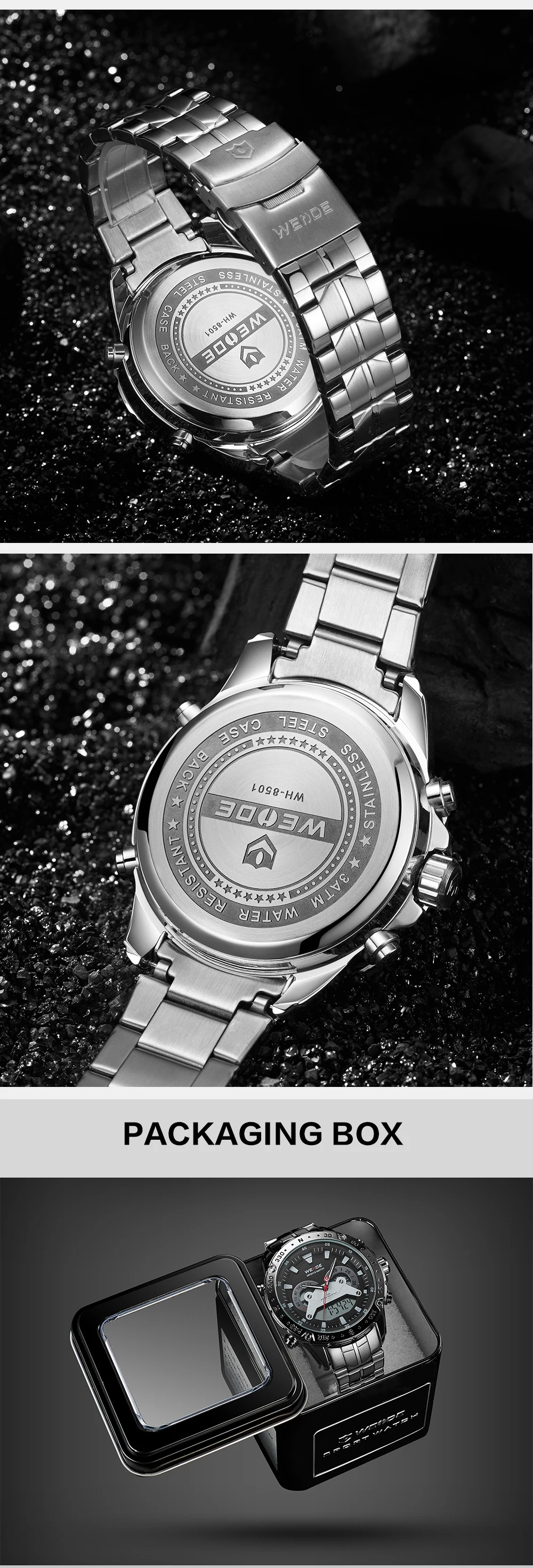 WEIDE мужские модели аналоговые цифровые часы с цифровым циферблатом кварцевые часы с металлическим ремешком наручные часы Мужские автоматические часы с датой