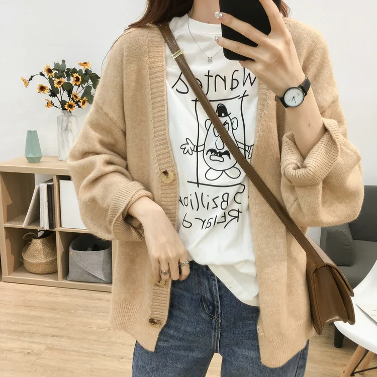 Кардиганы Свитера женские с v-образным вырезом облегающие Женские зимние вязаные