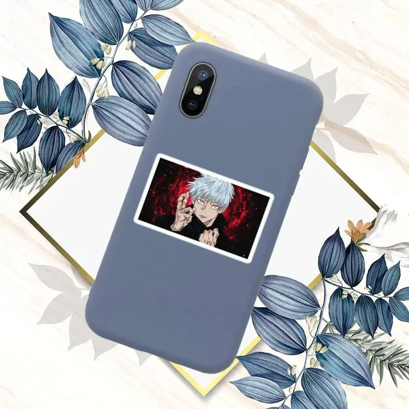 

Hot Anime Jujutsu Kaisen Phone Case Candy Color for iPhone 11 12 pro XS MAX 8 7 6 6S Plus X 5S SE 2020 XR