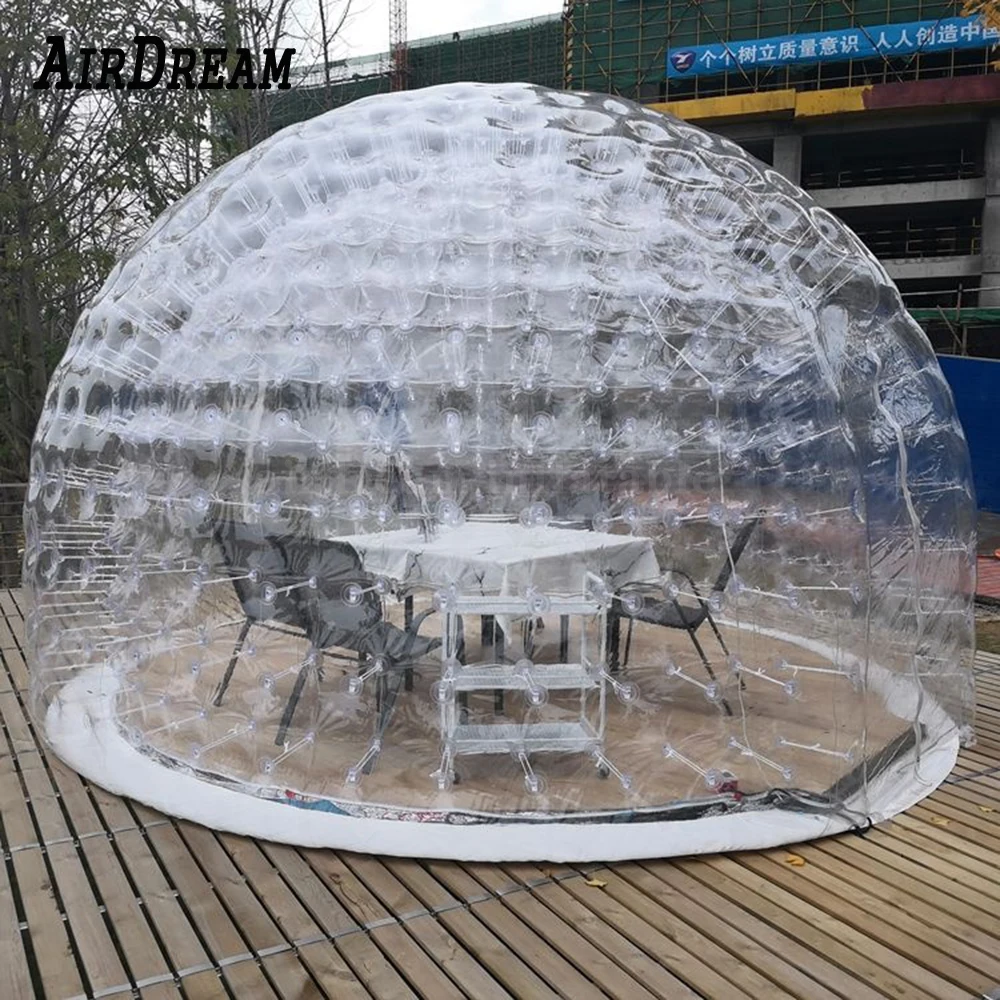

PVC Inflatable Crystal Bubble Dome Tent Custom design outdoor large clear lodge house for camping ,meeting