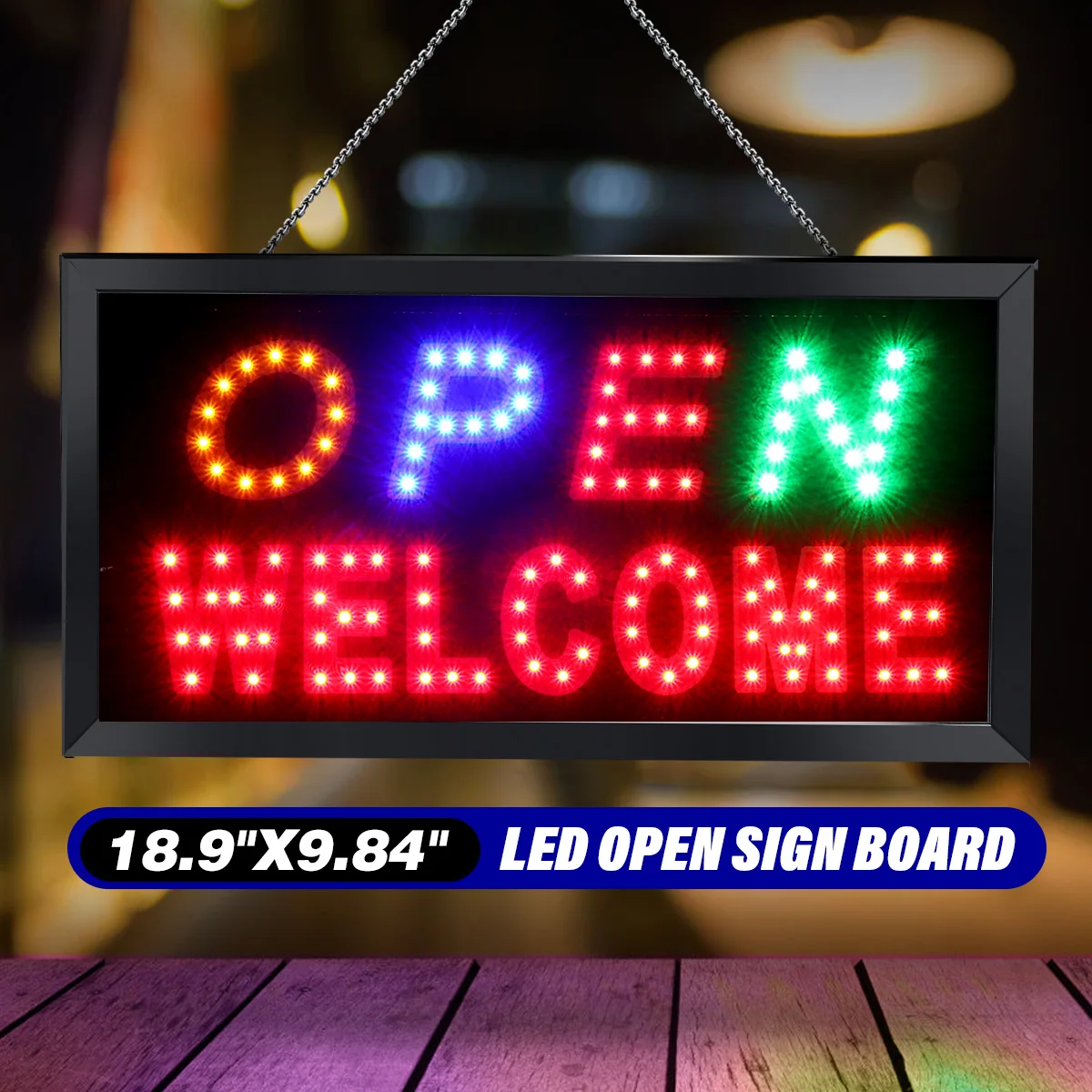

Store Advertising Open LED Metal Light Board Display Sign Shopping Mall Bright Animated Motion Neon Business Store Billboard
