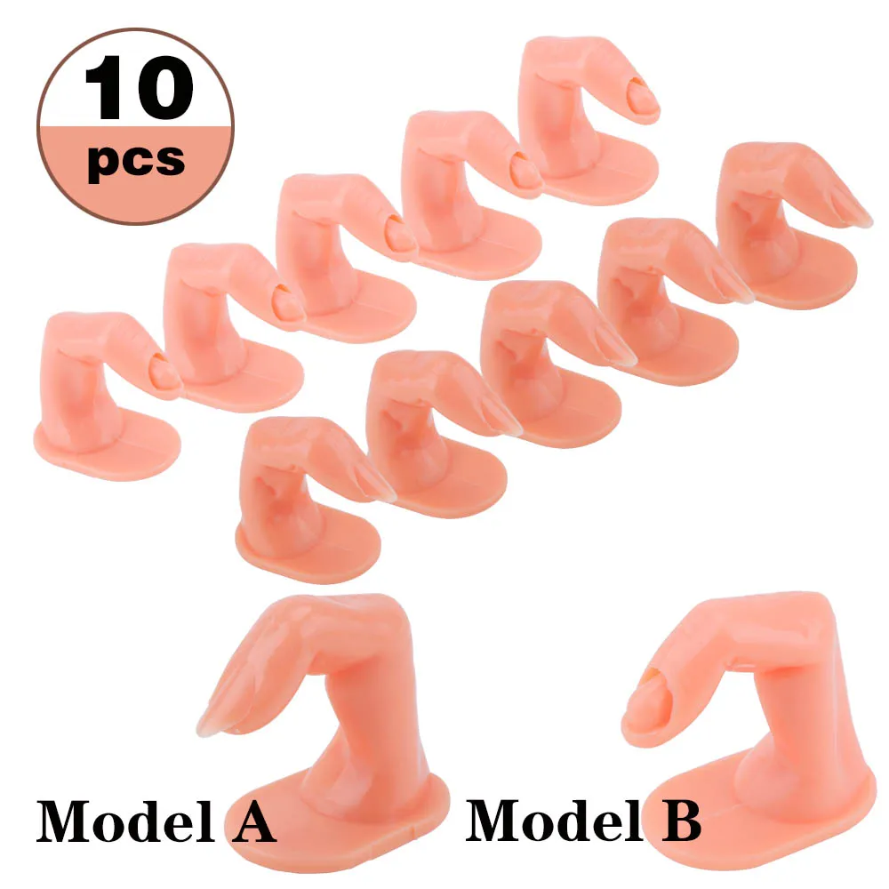 5pcs A 5pcs B 5/10 шт Искусственные ногти 1 шт ручные инструменты для маникюра и Практика пальцев Учебная модель Красота накладные ногти принтер арт гибкий мягкий инструменты - Цвет: 5pcs A 5pcs B