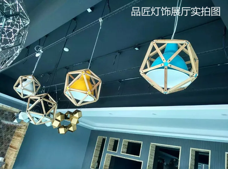 Современный многоцелевой блок 2 деревянная алмазная подвеска в форме