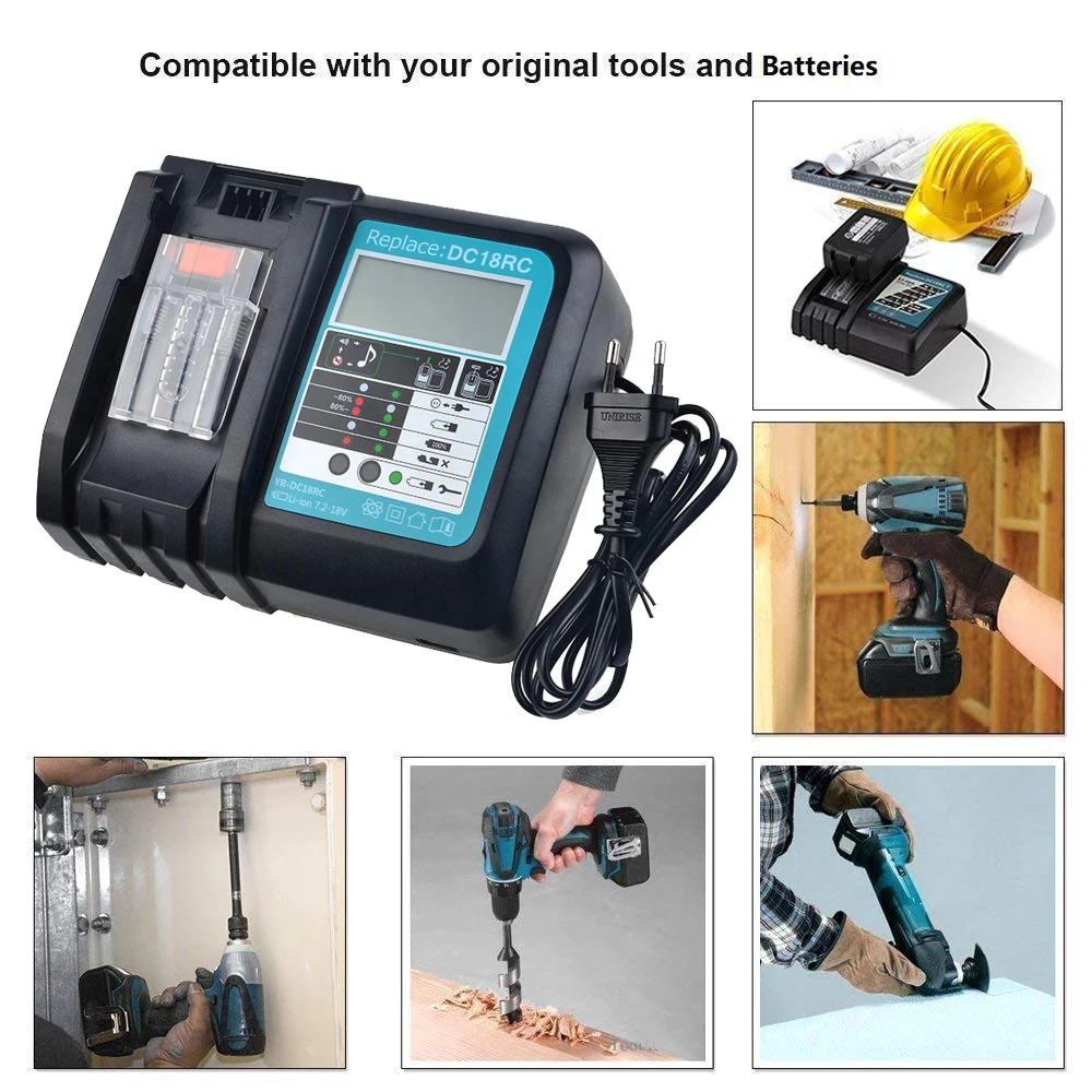 Зарядное устройство для аккумуляторов Makita 14 4 в 18 BL1830 Bl1430 DC18RC 3A зарядное Bl1830