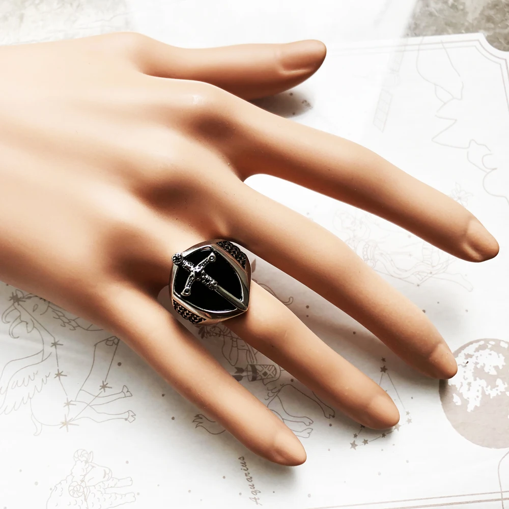 Мистический меч кольцо с изображением знака Европейская бунтальная изящная