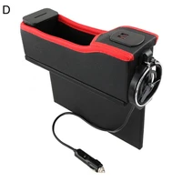 50 hot sales multifunctional leather front seat gap filler with usb charger car organizer