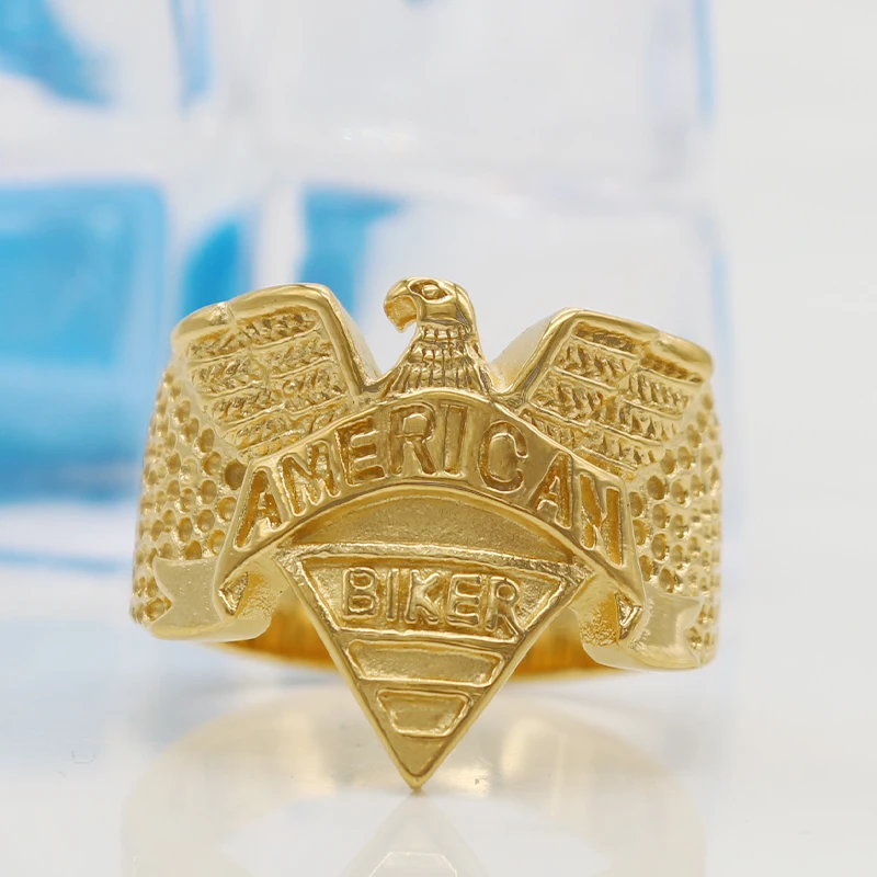 Кольцо KLDY из нержавеющей стали мужское кольцо в стиле панк Байкерский Орел набор