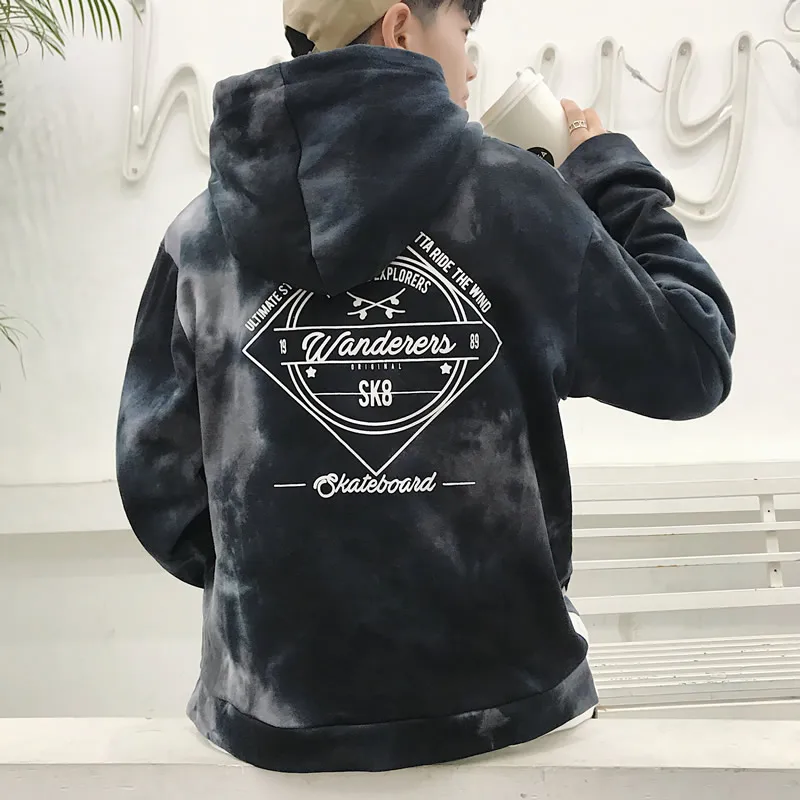 

Oversized Men's Hoodies Men 2020 100% Cotton Tie Dye Hip Hop Sweatshirt Male Harajuku Japanese Streetwear Hoodie Men