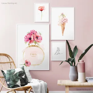 Nordic Canvas Painting Perfume Flowers Ice Cream Quotes Wall Art Paper or Landscape Pictures for Living Room Home Decoration Nordic Canvas Painting Perfume Flowers Ice Cream Quotes Wall Art Paper or Landscape Pictures for Living Room Home Decoration
