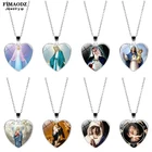 FIMAODZ 11 стилей благословенная Дева Мария ожерелье мамы малыша искусство сердце форма стеклянная Хрустальная подвеска цепочка Ювелирные изделия