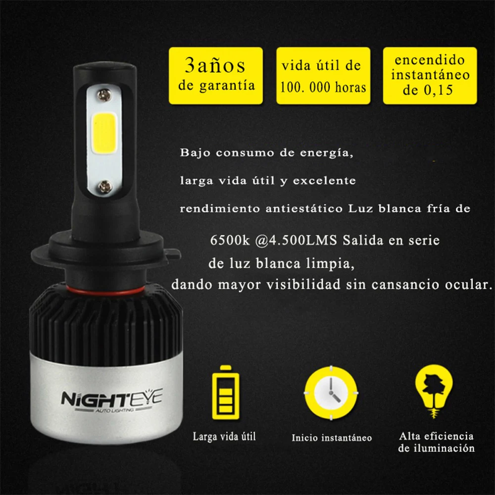Светодиодный комплект NIGHTEYE luces для автомобиля h7 ЛОБНЫЙ светодиодный H7 H1 H3 H4 H8 HB3