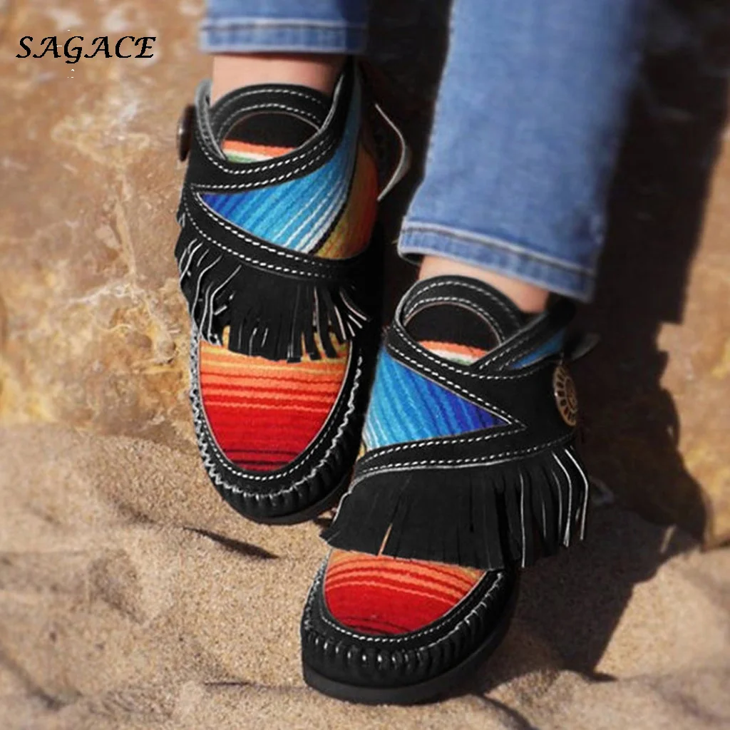 Женские ботильоны в национальном стиле короткие ботинки британском с бахромой и