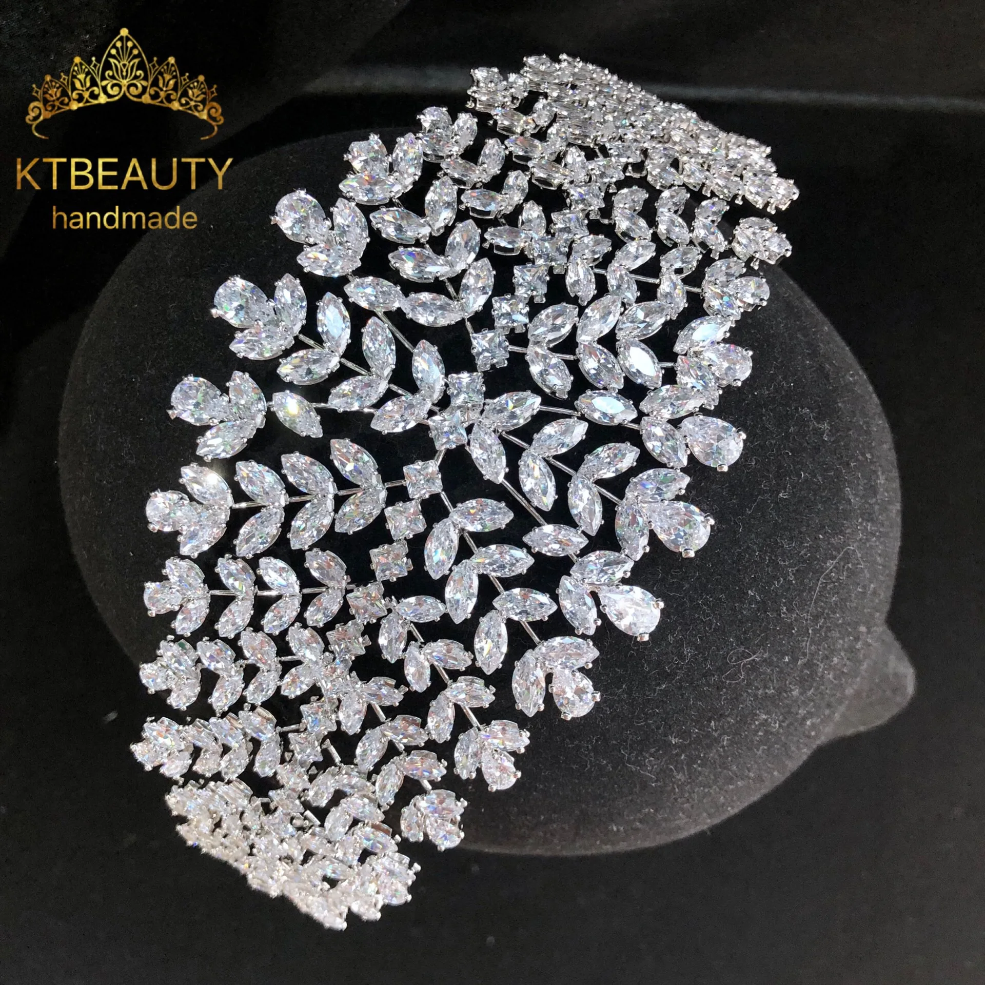 

New AAA Zirconia Custom Big Tiara Silver Wedding Hairband Bridal Jewelry Wedding Dressing Crown Accessory Women Accessories