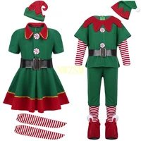 2020 green elf girls christmas costume festival santa clause for girls new year chilren clothing fancy dress xmas party dress