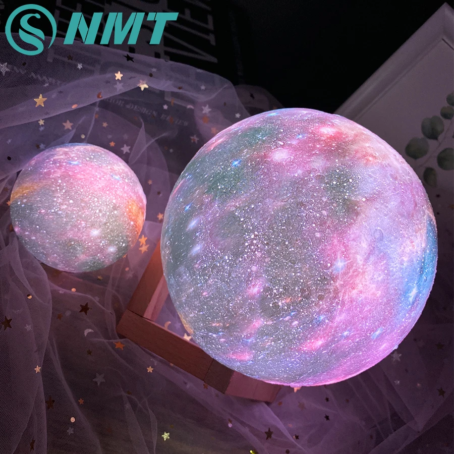 Цветные перезаряжаемые сенсорные ночные лампы 3D печатные звезда луна s Декор для