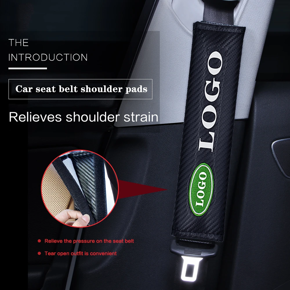 

2 Pcs Car Seat Belt Decor Shoulder Sleeve Pad Cover For Land Rover Discovery Sport 3 4 Freelander Coche Logo Safety Belt Protect