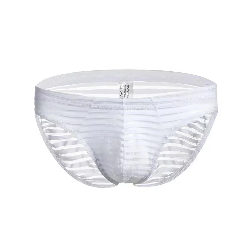 

Трусы Huajue Wolf мужские Сетчатые эластичные, модное нижнее белье, дышащие пикантные трусы в полоску, с заниженной талией, 3 шт.