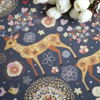 cotton and linen cloth hand printing and dyeing hand dyeing decorative painting dining mat diy deer song