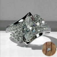 wedding jewelry 6 9 cubic zirconia gorgeous marquise cut women silver rings
