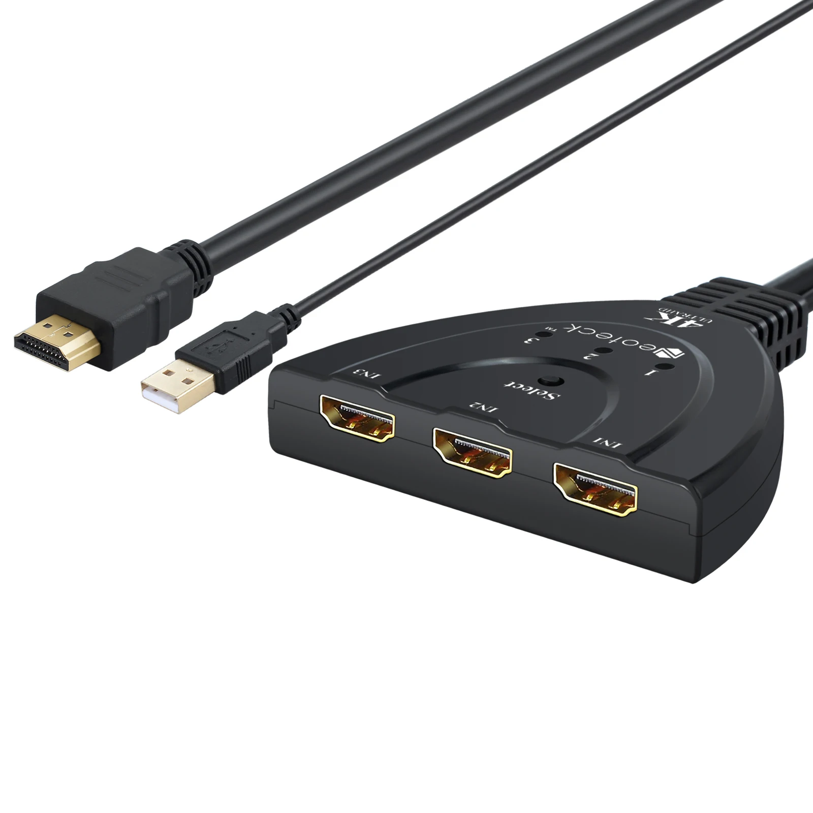 Коммутатор LiNKFOR 3 в 1 2160P 4K порта HDMI 2 5 гбит/с 3D 4 разветвитель адаптер с блоком