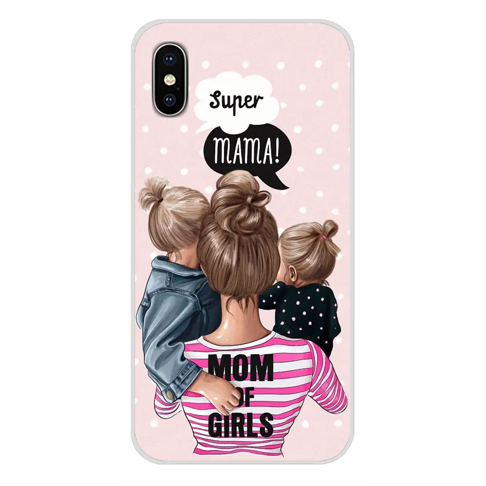 images 4 Черные коричневые волосы для мамы и дочки, королева на заказ, чехол для Huawei G7 G8 P7 P8 P9 P10 P20 P30 Lite Mini Pro P Smart Plus - Цвет: images 4