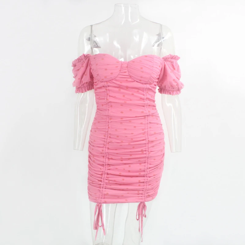 

party club mini dress Female slash neck elegant dress short mesh bodycon dress Sexy summer women off shoulder dinner