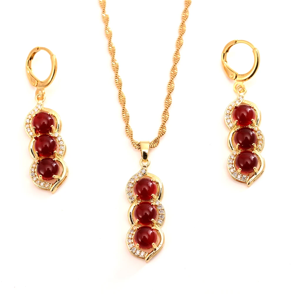 Медь cz красный камень алмаз Гороховая кулон массивное ожерелье 18 &quotдля девочек