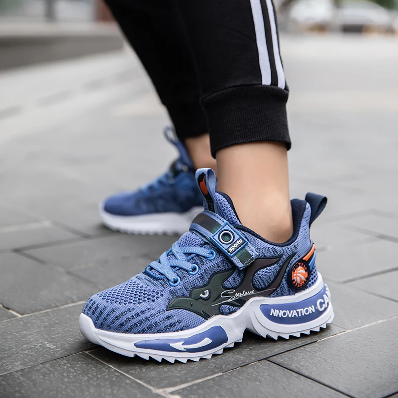 Брендовые кроссовки для мальчиков Детская обувь бега Уличная на полой подошве