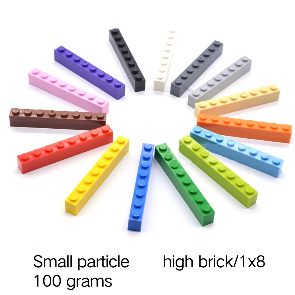 

BroKids DIY Building Blocks, 100g Compatible Thick Figure Bricks 1*8 Dots, Creative Educational Assembly Toys for Kids