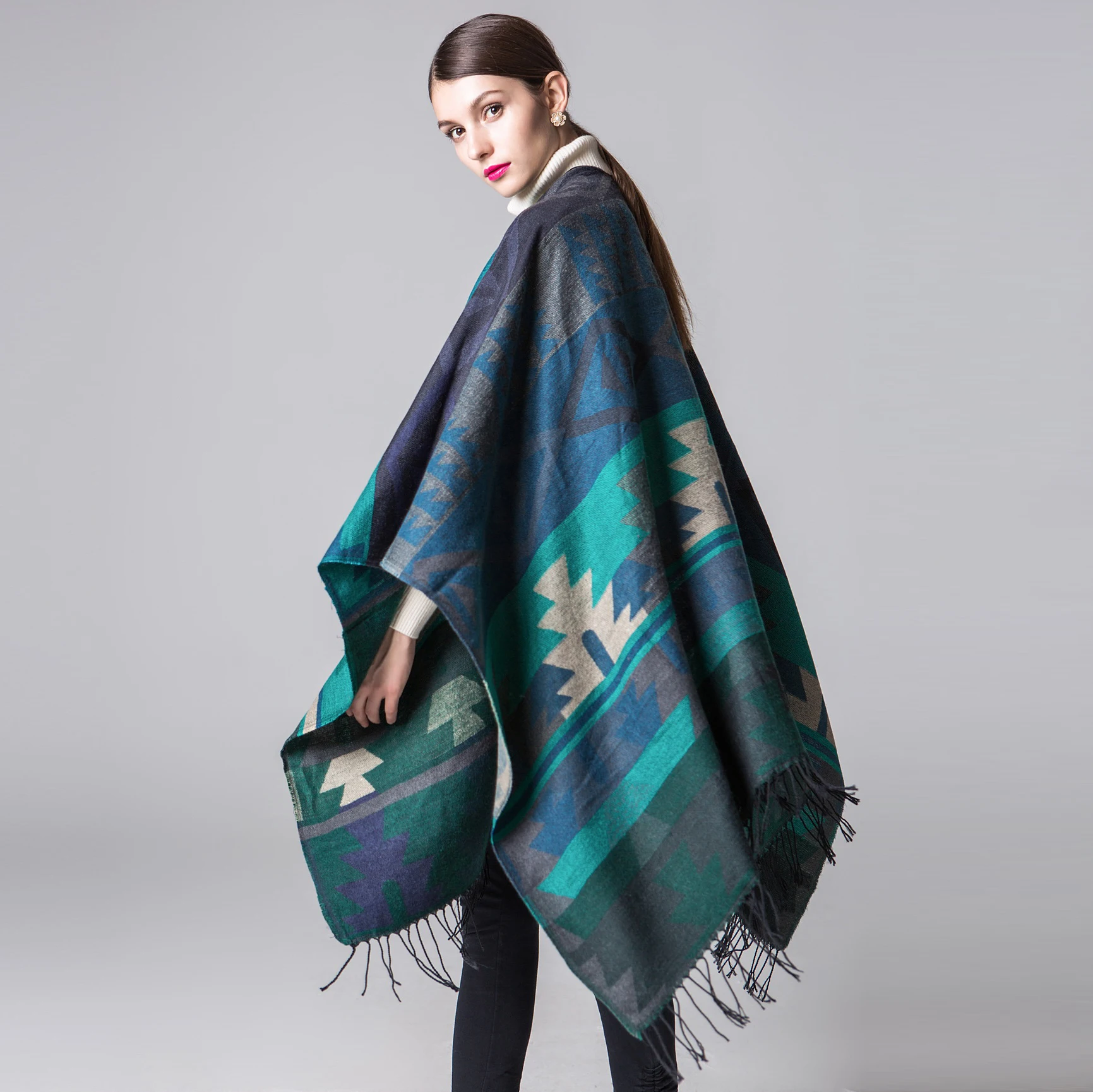 

Модный бренд индийский геометрический удлиненный и утолщенный кашемировый шарф длинные зеленые шарфы на осень и зиму