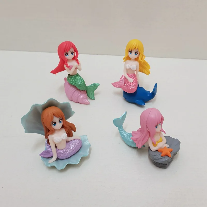 

New Bandai Mermaid Princess Action Figure Model Toys DIY Cartoon Mermaid Dolls Model Cake Car Ornament Birthday Gift Random 1