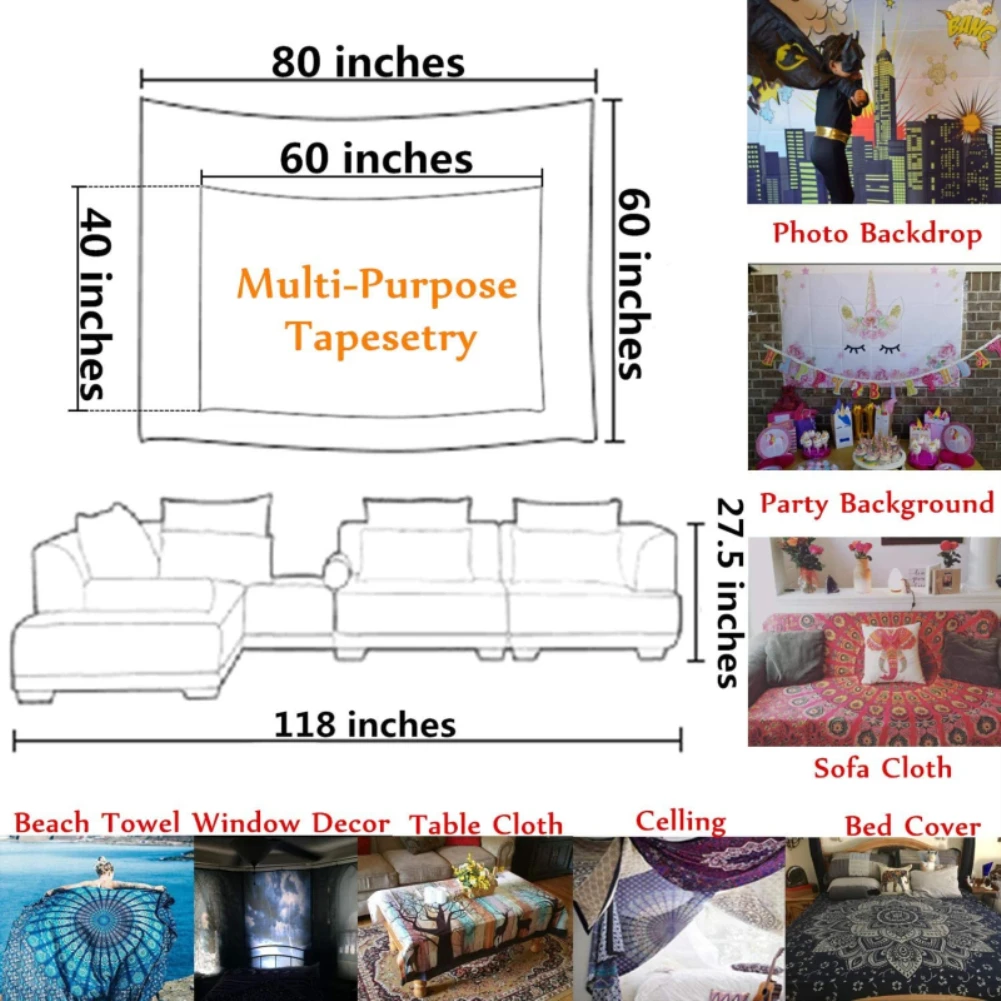

Datura Bohemian Style 3D Printing Tapestry Wall Hanging Color Psychedelic Decoration Wallace Home Decoration Sofa Tapestry