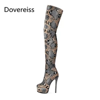 dovereiss 2022 fashion women shoes winter pointed toe sexy waterproof zipper over the knee boots ladies boots stilettos heels 45