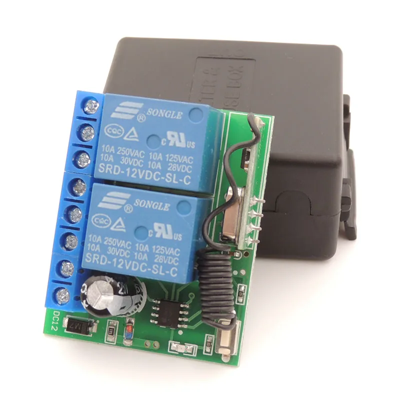 12V 10A 2CH rf релейный Приемник 433MHz Универсальная беспроводная открывалка с дистанционным управлением для электрических штор/ворот/гаража/дверей