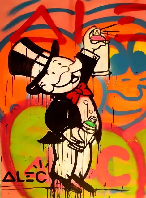 Ручная роспись Alec монополистирующее граффити искусство на стену для гостиной