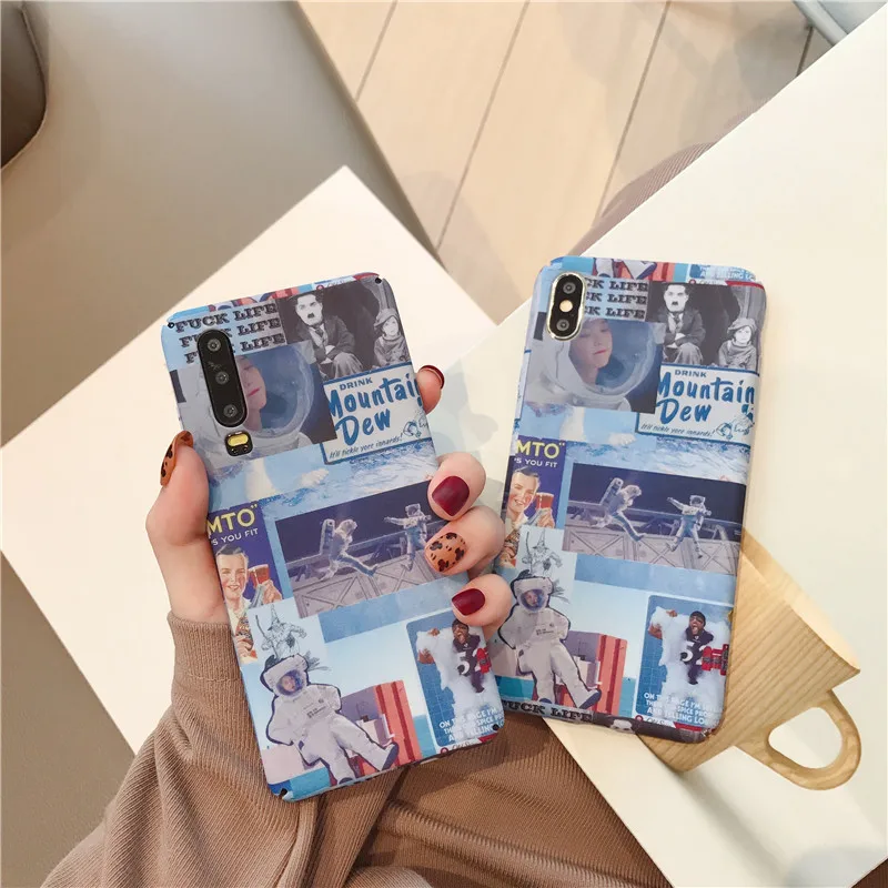 Чехол с рисунком планеты Луны и космоса для iPhone 11 11pro max милый пластиковый чехол 6 6s